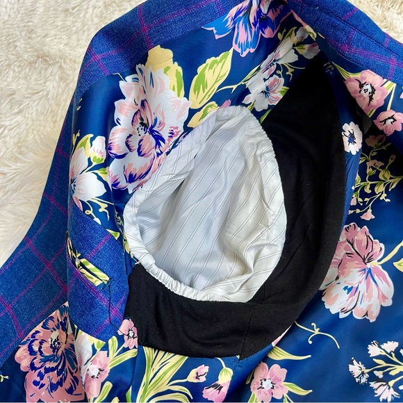Soul Of London Sports Coat Blazer Size 38R Blue Pink Floral Spring EUC - Picture 15 of 15